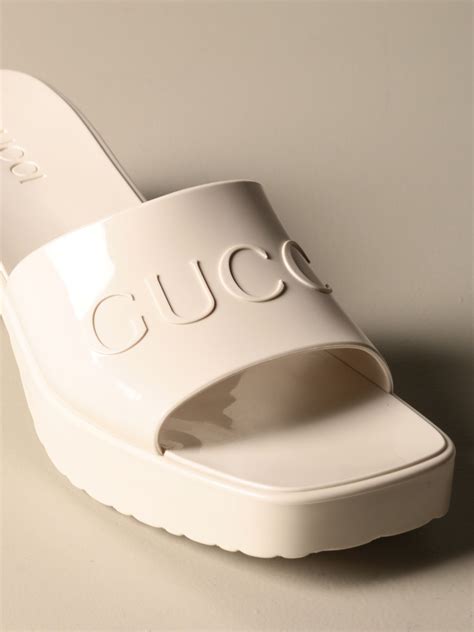 gucci heeled rubber slides|original Gucci slides.